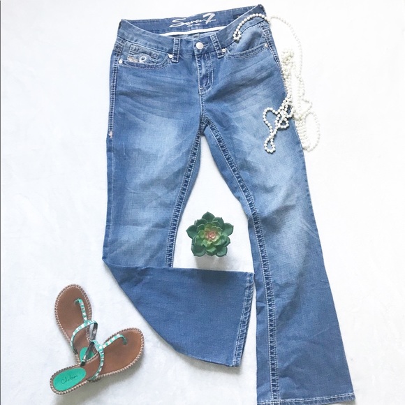 Seven7 Denim - SEVEN 7 Embellished Bling Denim Bootcut Jean